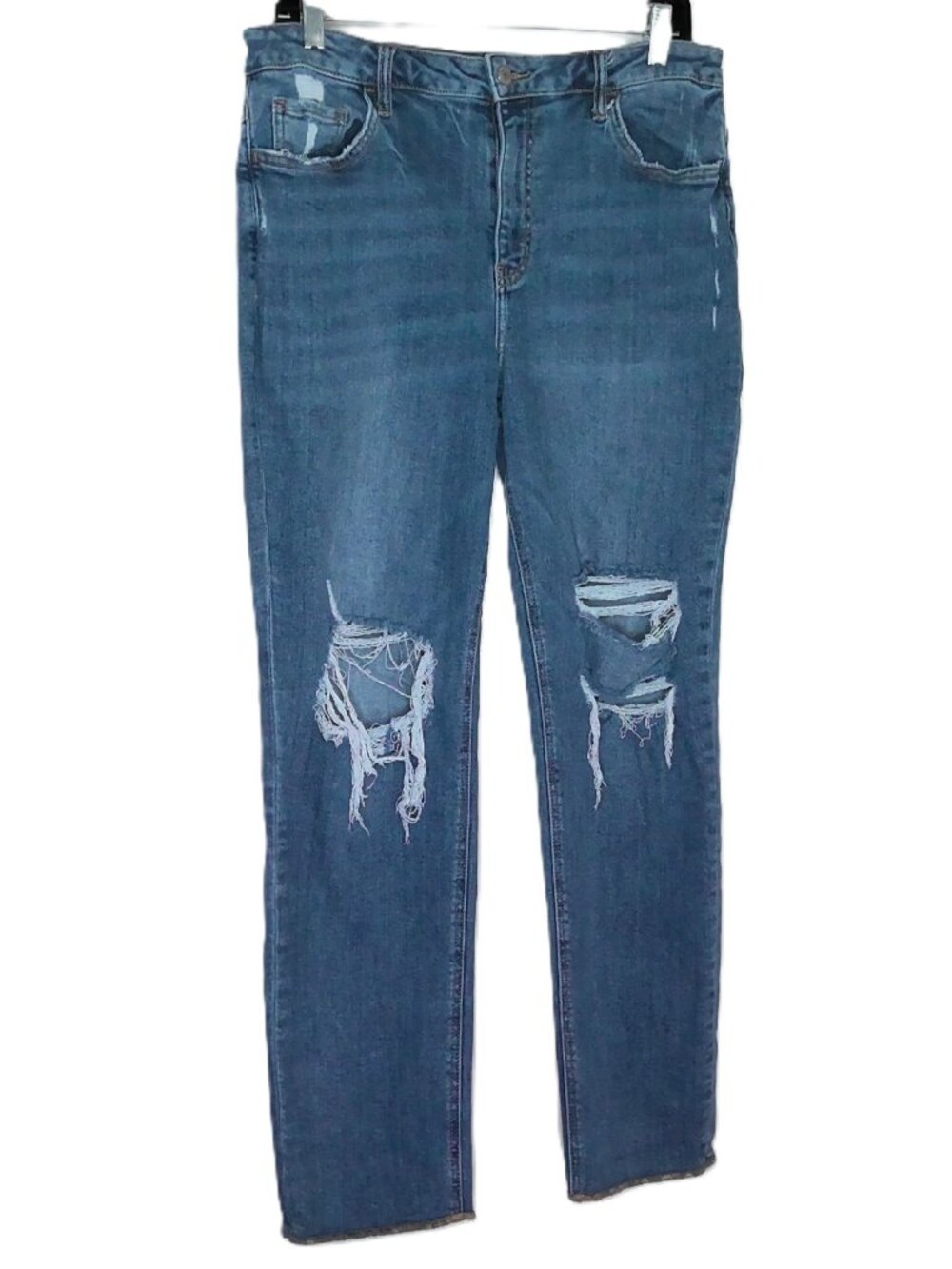 Lovervet by Vervet Blue Jeans Distressed Destroyed High Rise Medium Wash Sz 32